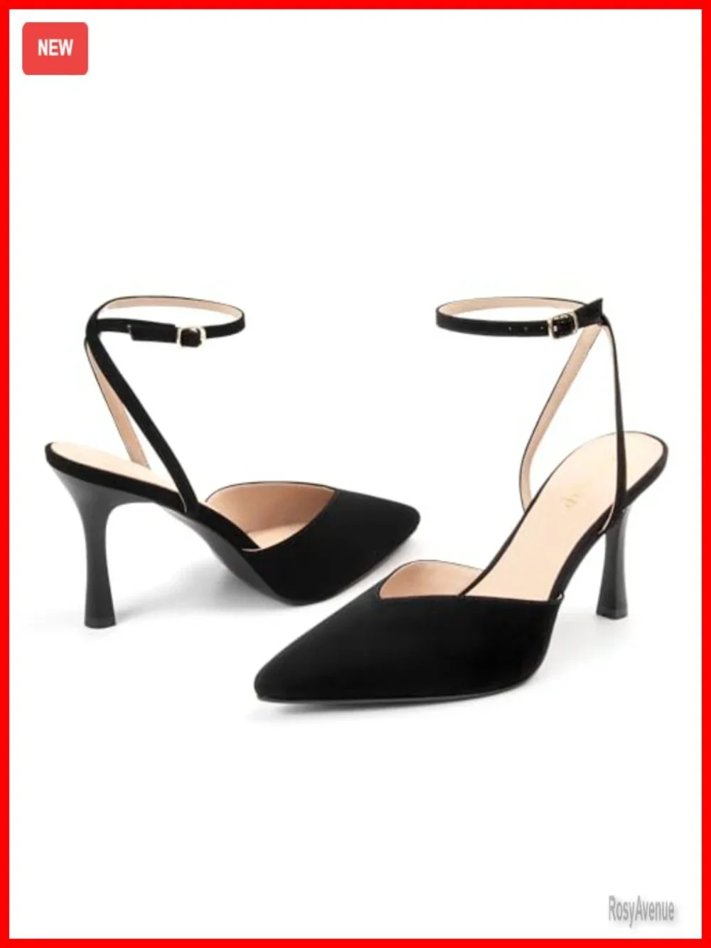 Faux Leather Pointed Toe Kitten Heel Slingback Pumps Women's Dress Shoes